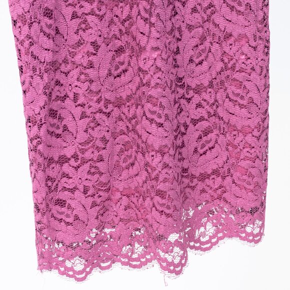 Dolce & Gabbana Pink Lace-Overlay Silk Strapless Midi Dress - Picture 6 of 10